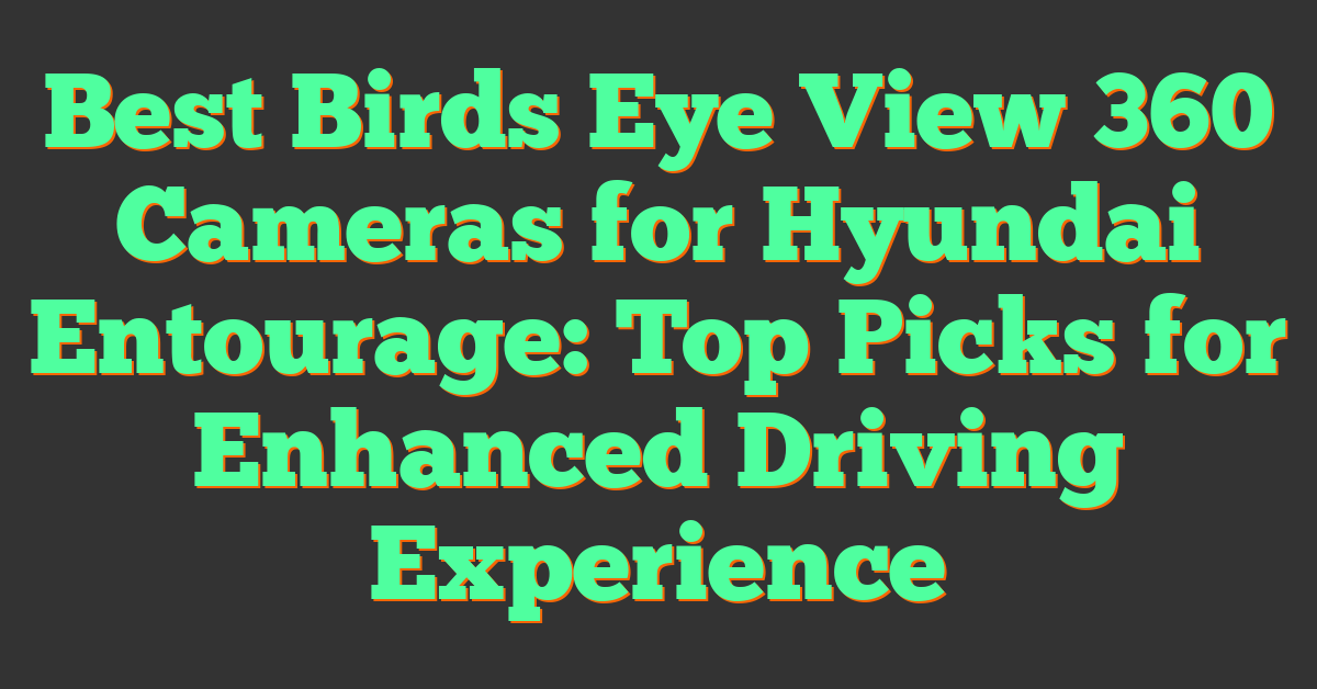 Best Birds Eye View 360 Cameras for Hyundai Entourage: Top Picks for Enhanced Driving Experience