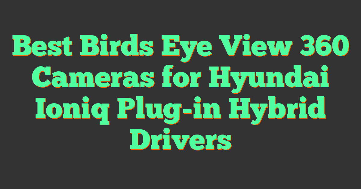 Best Birds Eye View 360 Cameras for Hyundai Ioniq Plug-in Hybrid Drivers