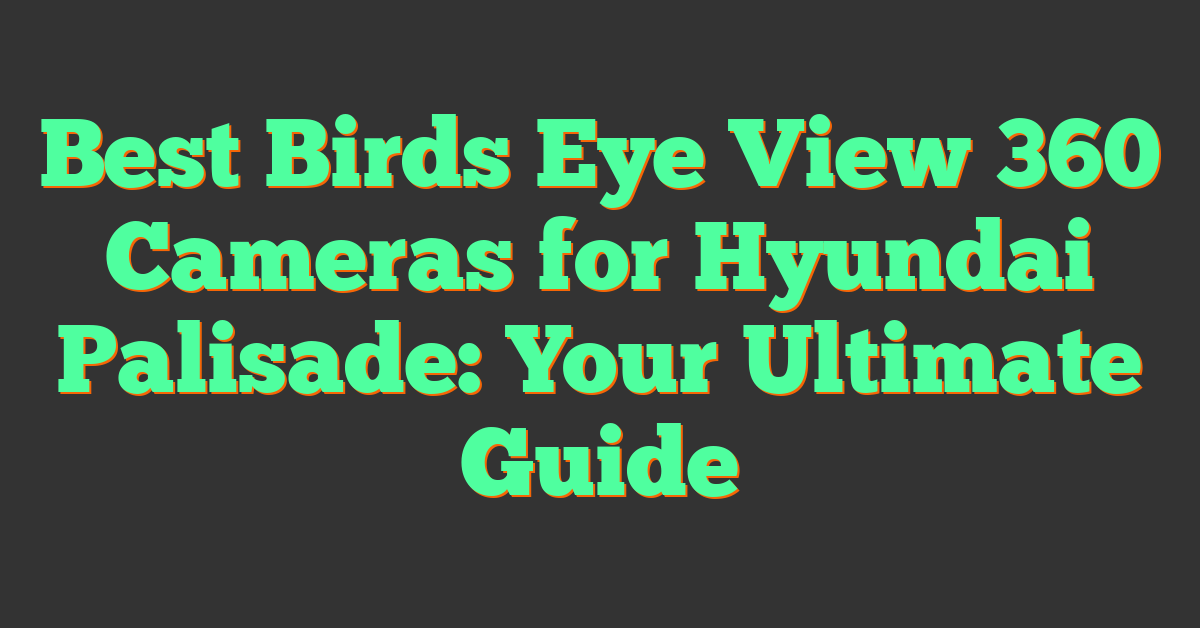 Best Birds Eye View 360 Cameras for Hyundai Palisade: Your Ultimate Guide